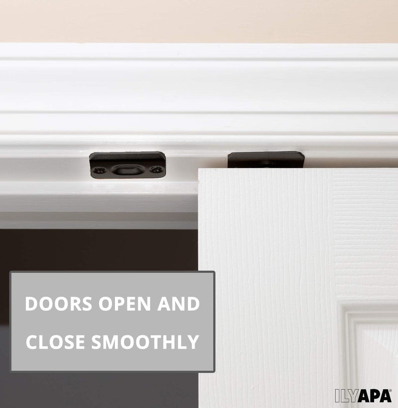Ilyapa Closet Door Ball Catch Hardware, 4 Pack - Black Drive-in Ball Catch with Strike Plate - Image 4